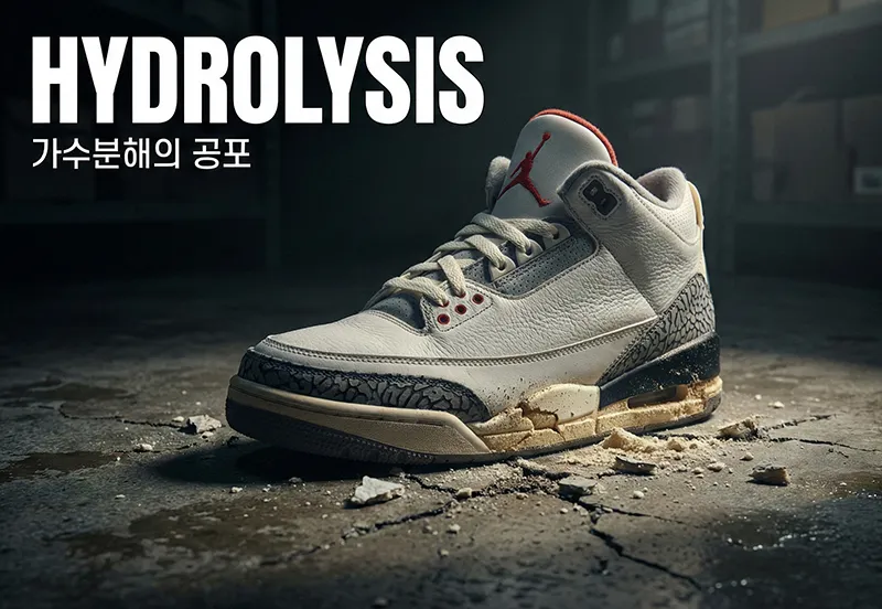 가수분해 현상으로 밑창이 가루처럼 부서진 빈티지 나이키 조던 운동화